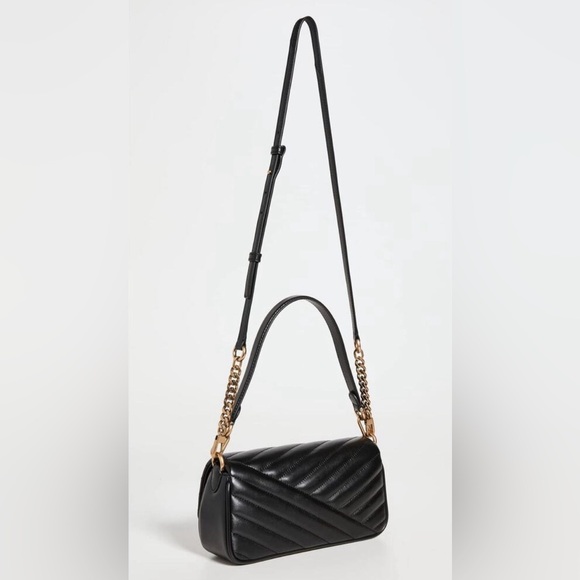 Tory Burch Kira Black Flap Chevron Bag small - Picture 3 of 11